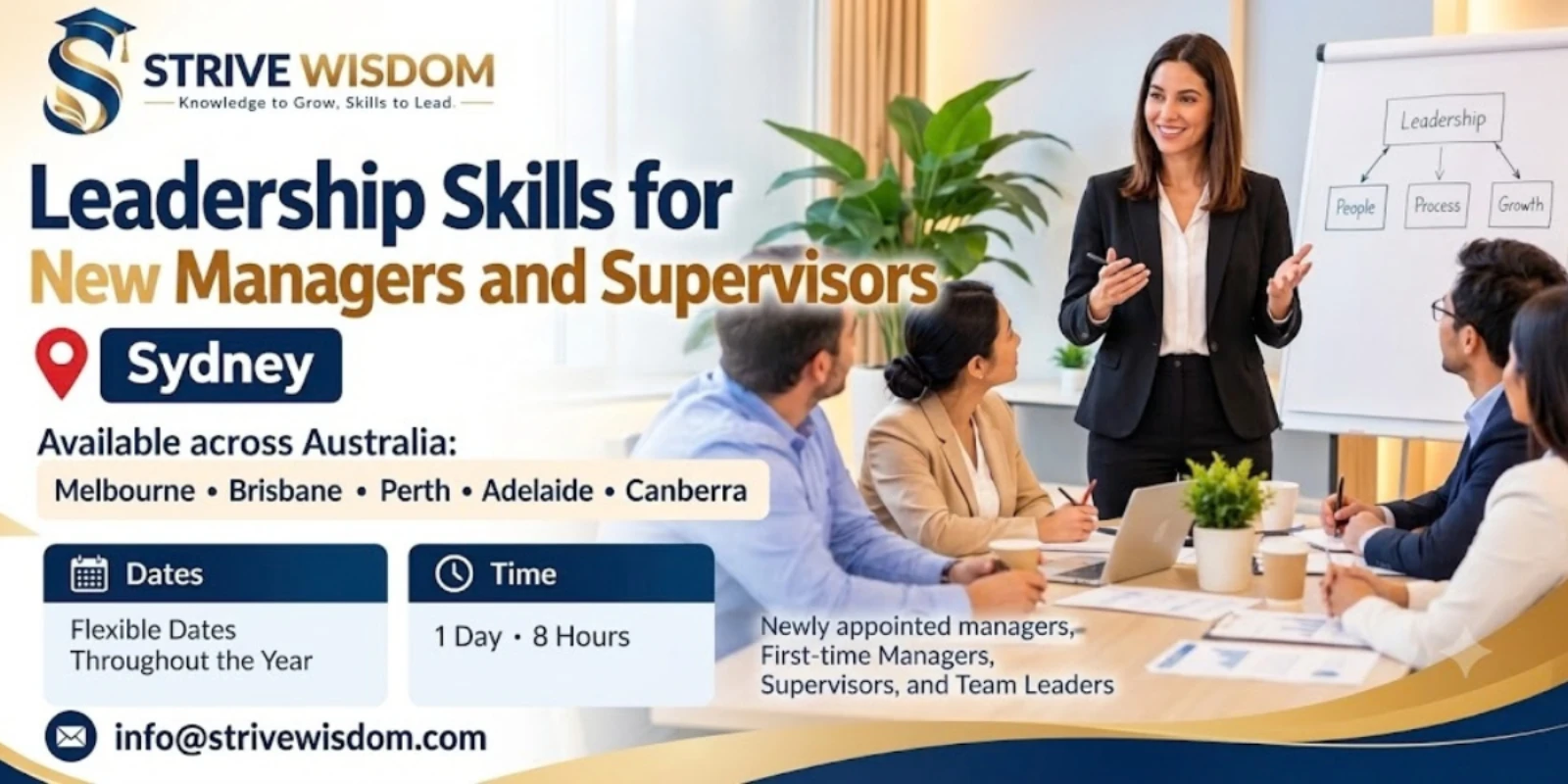 Leadership Skills for New Managers & Supervisors – 1 Day in Sydney banner