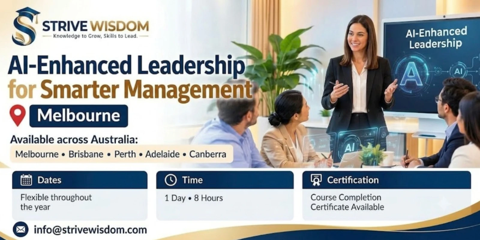 AI-Enhanced Leadership for Smarter Management – 1 Day in Melbourne banner