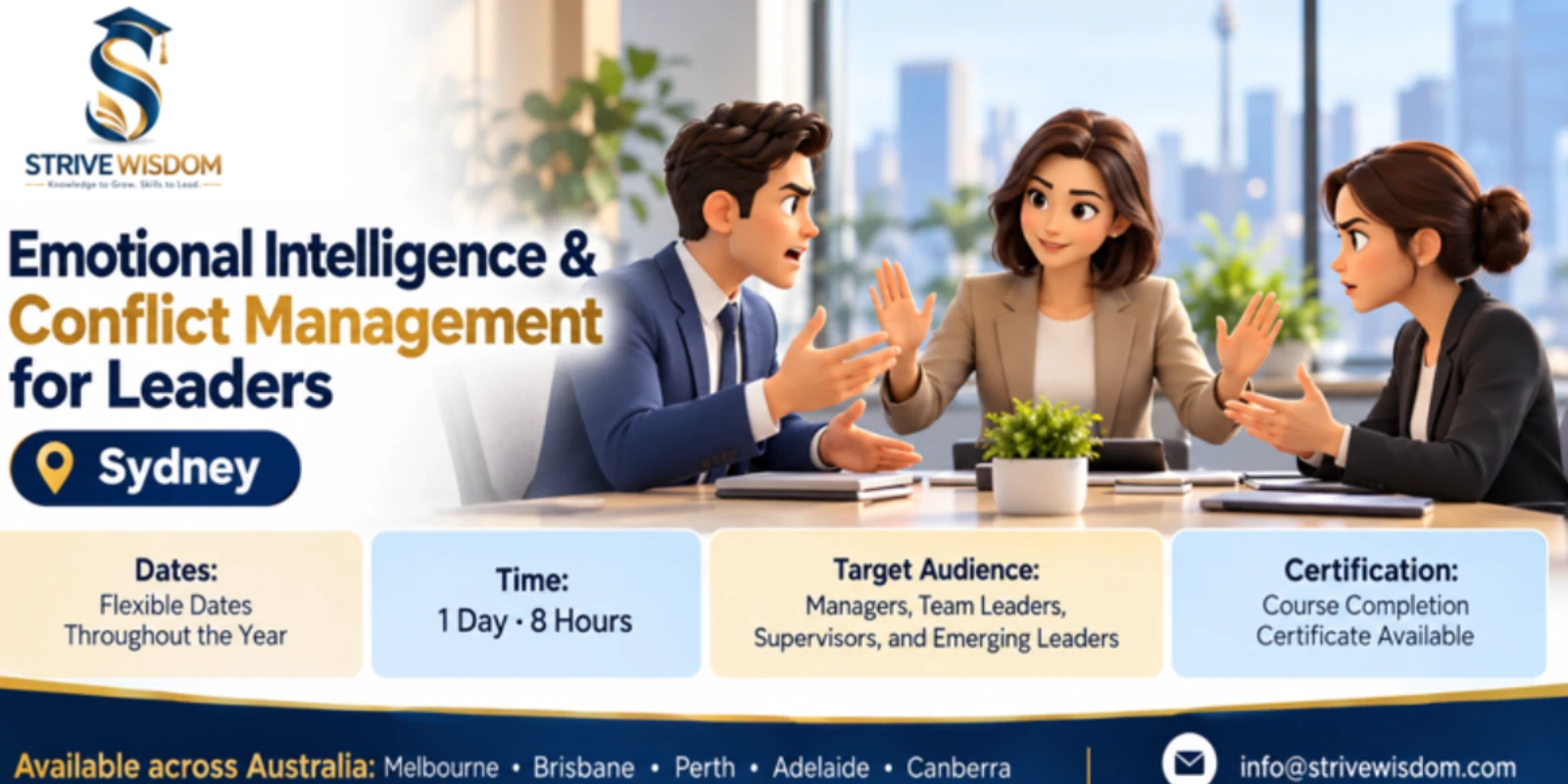 Emotional Intelligence & Conflict Management for Leaders – in Sydney banner