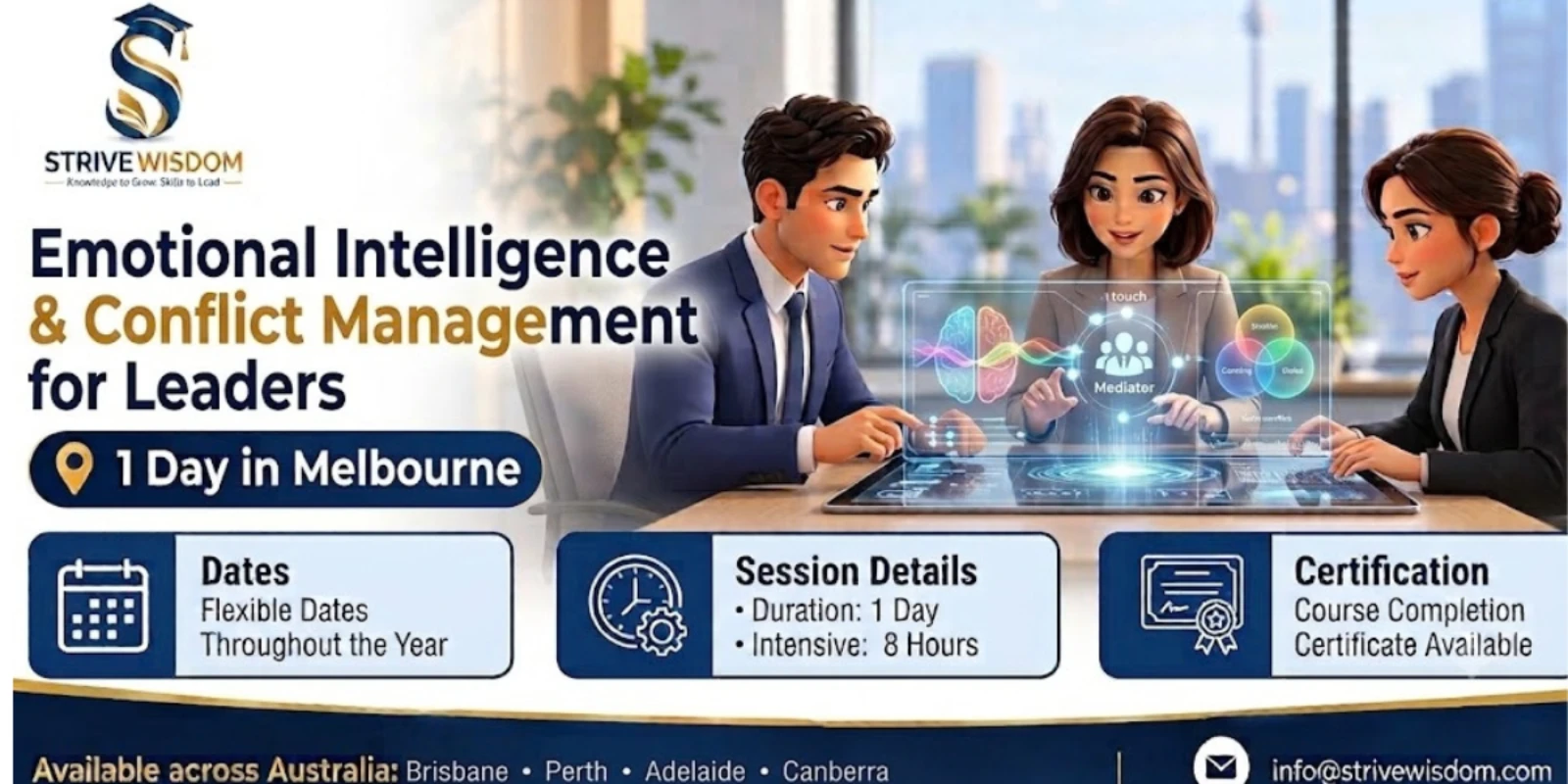 Emotional Intelligence & Conflict Management for Leaders – 1 Day in Melbourne banner
