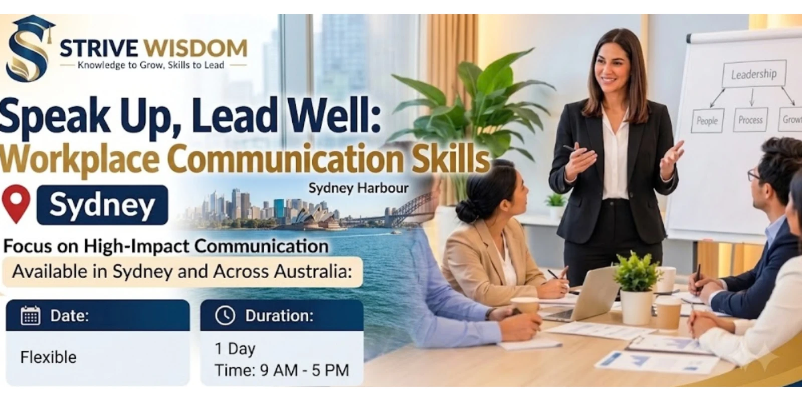 Speak Up, Lead Well: Workplace Communication Skills – 1 Day in Sydney banner